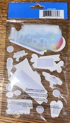 Paper House Pool Party Toy Floating Tubes Splash Fish In Water Scrapbook Sticker