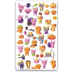 ✰ CUTE HAMSTER STICKERS Chi Chi Sheet Animal Raised Vinyl Scrapbook Sticker NEW