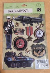 K&Company Grand Adhesions Marines USA Dimensional Stickers NEW! Free Shipping!
