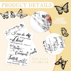 Rub on Transfers for Crafts 11.8 x 7.9 inches, Bible Verses; Butterfly