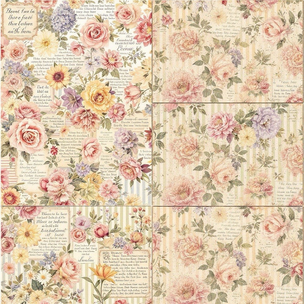 Spring Floral Flowers Decoupage Rice Paper For Ornament-Wood Art A4 1 Sheet