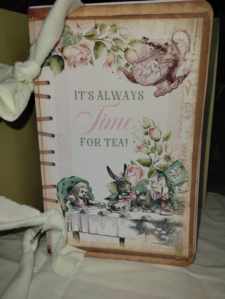 Alice In Wonderland Journal Time For Tea Scrapbook USA Seller