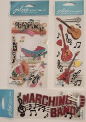 JOLEE’S BOUTIQUE K&CO 10 packs Dimensional Scrapbooking Stickers BAND MUSIC