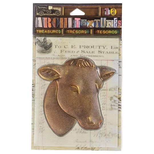 7Gypsies® Architextures™ Treasures, 7g25109 Vintage Cow Head NEW