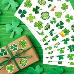 OTAITY 309 PCS St. Patrick’s Day Stickers – 24 Sheets Lucky Shamrock Green Vi…