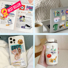 Bomichi Cute Sticker Book 60 Sheets 1500 Plus Count Cat & Heavy Metal 2 in 1