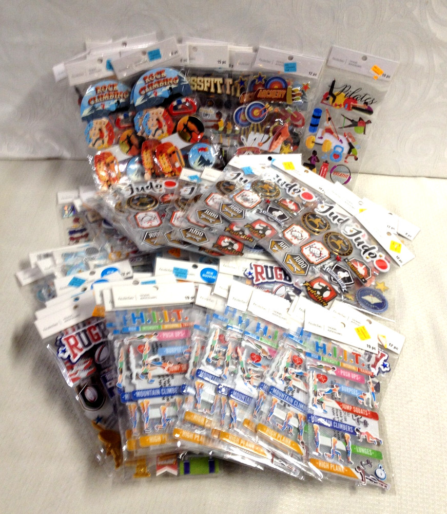 Recollections 118 Pkgs Stickers Scrapbook Sport & Activity Theme Wholesale – NEW