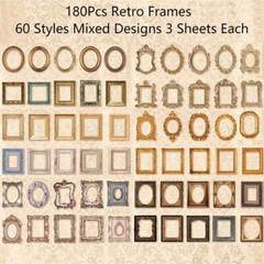 180Pcs Vintage Window Frame Embellishments for Scrapbooking and DIY Crafts