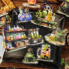 15Pcs Witchcraft Themed PET Stickers Journal Planner Decals Scrapbooking Collage