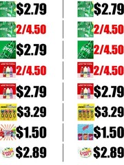 Custom Tags Stickers Drinks Cooler Store Market Business Any Price 8.5″ x 10.5″