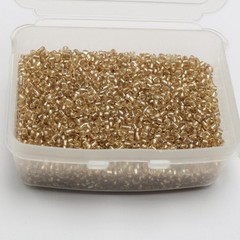 4000 pcs Champagne Color Glass Beads 2mm Silver Foil lined + Storage Box Jewelry