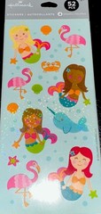 MERMAIDS✨52✨STICKERS✨🌸✨💖✨🪻✨💜✨🌼✨💛✨🦋✨🩵✨6 1/2” X 3”✨4 SHEETS✨HALLMARK✨💫