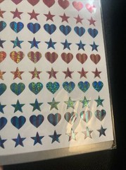 Vtg Stickopotamus Stickers Prism Hearts & Stars Small Colourful Shapes Rainbow