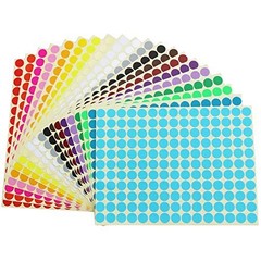 16500 Round Dot Stickers 3/8″ Color Coding Labels – 20 Colors, 100 Sheets