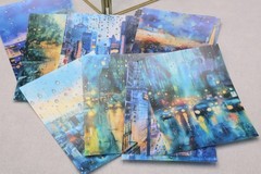 Rain drops PET Stickers Pack ｜City view glass rain drops themed Stickers TZB-M