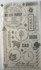 SILVER WE ARE FAMILY Rub-On Transfers(4.5”x7-3/4”)Mom•Dad •Legacy•Card Making•