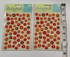 Lot of 6 Daisy Hill Dome Stickers & Metal Accents New Baby Boy Young Girl Alpha