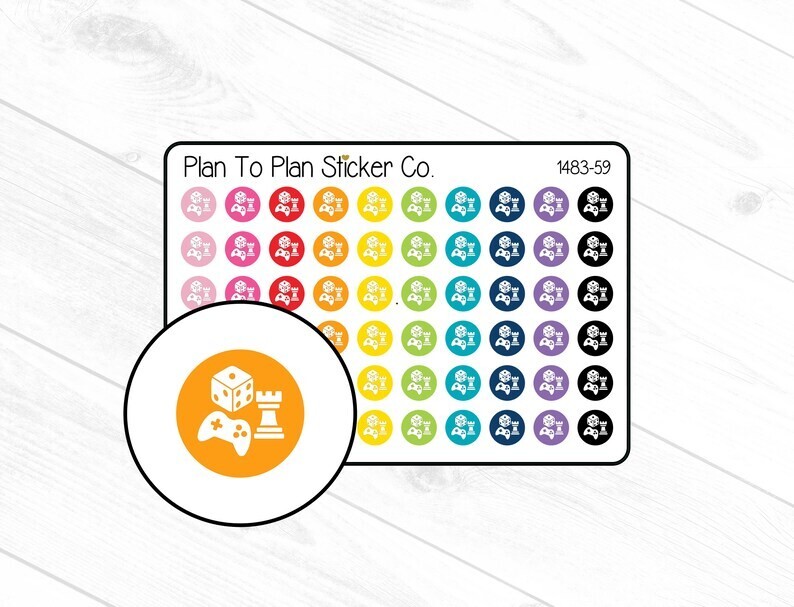 1483-59~~Game Night Icon Planner Stickers.