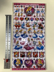 Vintage ALICE IN WONDERLAND Glittery Sticker Sheet RARE