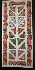 Vtg Christmas Stickers BORDERS~Tree~TRAIN~Snowmen~COOKIE~from Tie Me to the Moon