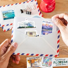 HomSeon 200PCS US State Travel Stickers for Scrapbook Journal, USA Colorful