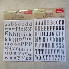 2 Gold / 2 Silver Upper Lower Case Script Alphabet ABCS Stickers