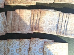 100pc Vint Scrapbooking Craft Papers 3 1/4 X 3 1/4 In Beige & White Patterns
