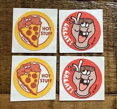 Vintage 1980s Trend Scratch N Sniff Pizza Cola Stickers