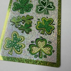 Hallmark AGC St Patricks Day Stickers Lot 6 Sheets Cats Smiley Prism Shamrock