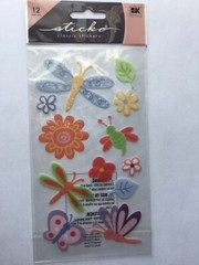 STICKO CLASSIC GLITTERY scrapbook STICKERS BUG JUNGLE butterflies dragonflies ne