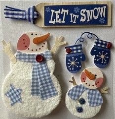 SNOWMAN PAIR Dimensional Stickers(4pc)Christmas•Holiday •Snowflakes•Scarf•Snow•