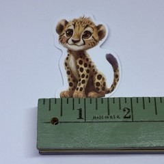 Cute Baby Cheetah Animal Sticker Vinyl Decal Journal Wall Fun Art Decor Tc9