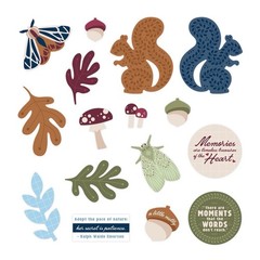 Creative Memories Croptoberfest Embellishments-16 Die Cuts-Squirrels~Leaves~NIP