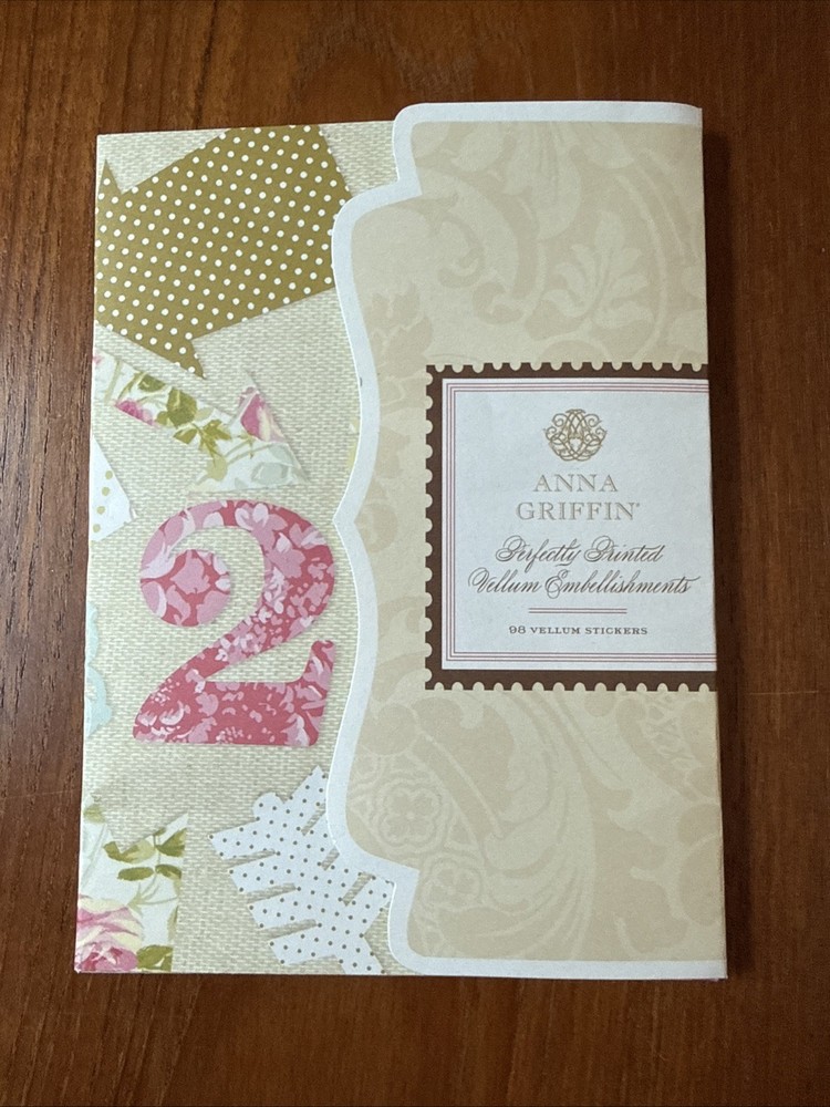 Anna Griffin Perfectly Printed Vellum Embellishments/ 96 Vellum Stickers NEW