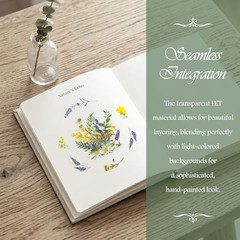 Transparent Flower & Plant – 48 Sheets – 48 Sheets – Natural Floral & Plant