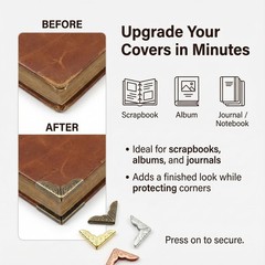 100 Pcs Vintage Metal Book Corner Protectors Decorative Corner Guards for Albums