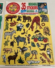 Okee Dokee Reusable Stickers Plus Activity Board~2~Safari/Rainforest Canada 1993