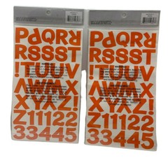 Darice Orange, Large Block Font Letter Stickers 160 pc Lot of 2