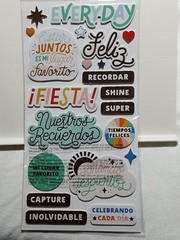 NEW American Crafts Thickers Shine Bright 46 Sentiments Spanish/English 2 Pkges
