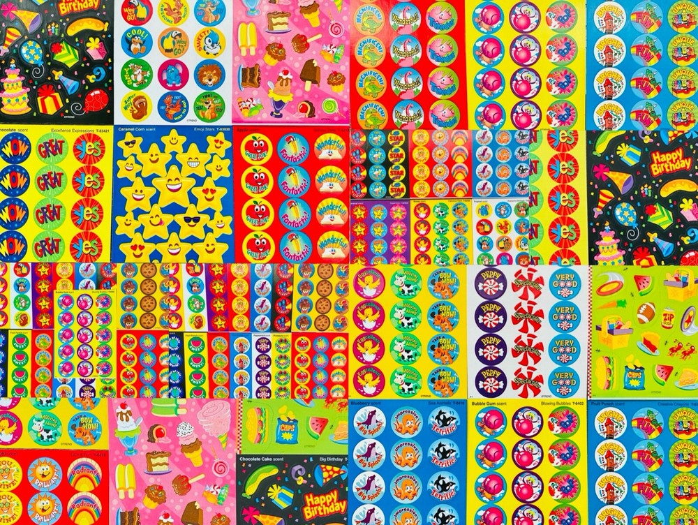 350+ Stickers, Themes Scented Food Fruit Dessert Unicorn Glitter Rainbow Preppy