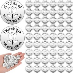 100 Pcs Token of Appreciation Metal Coins Bulk 0.79 Inch Thank You Kindness C…