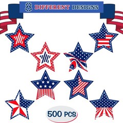Patriotic Stickers 500 Pcs, 1.5″ Memorial Day Stickers, 4th of July Stars Lab…