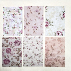Romantic Pink Floral Background Stickers Valentine’s Day Junk Journal Collage