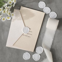 White Love Wax Seal Stickers – 50 Pcs Wedding Invitation Love Wax Seal Sticke…