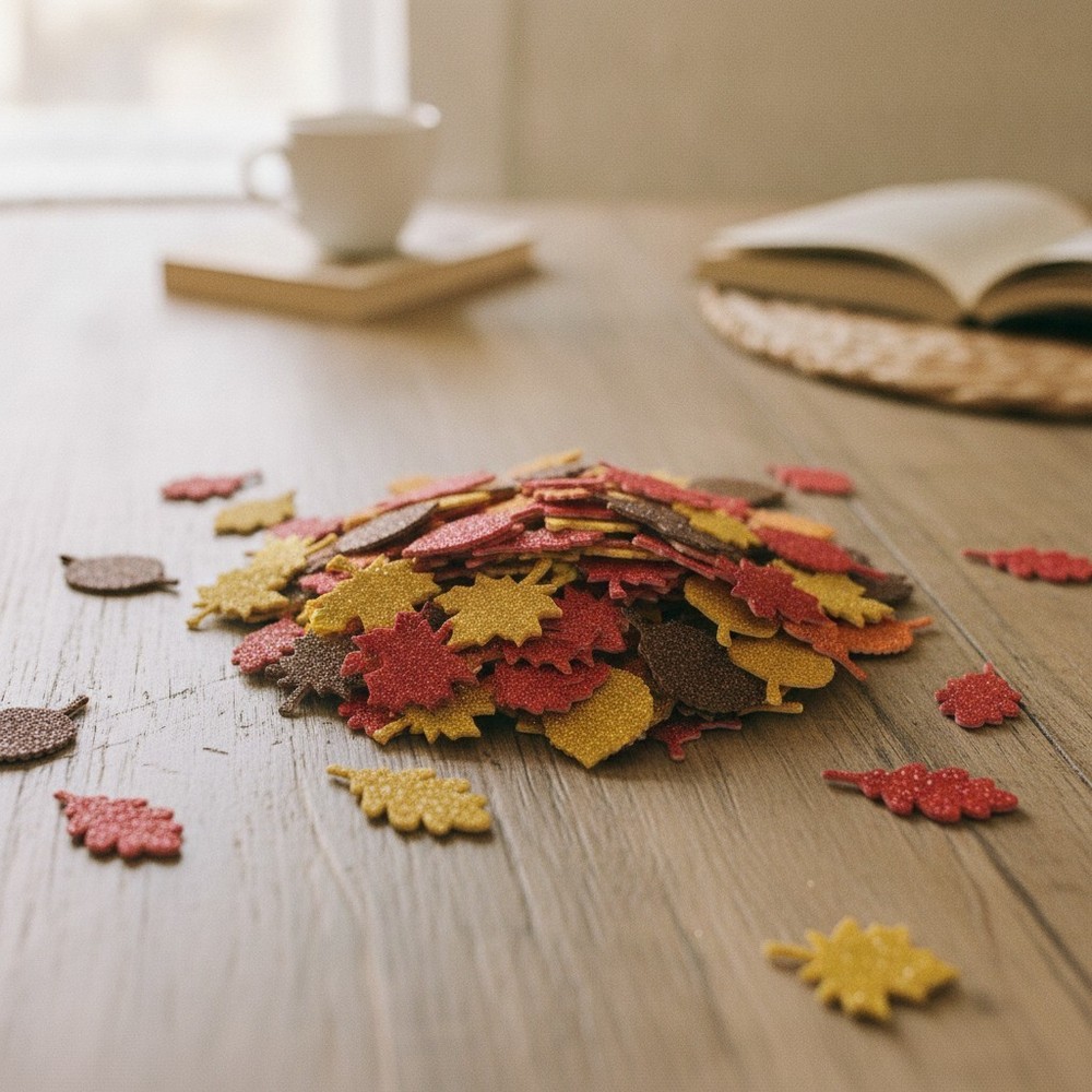 Fall Crafts for Kids – Maple Leaf Glitter Foam Stickers | 138 PCS Self Adhesi…