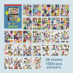 Ransom Note Sticker Book 28 Sheets 1000 plus Letter Collage Vintage Alphabet Cut