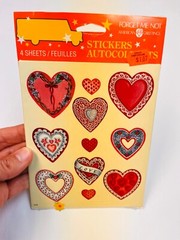 Vintage American Greetings Heart Stickers Sealed Package w/ 4 Sheets BIN 74