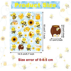 500 Pieces Bee Theme Stickers for Kids Honey Stickers Cute Waterproof Summer …