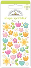Doodlebug Sprinkles Hello Spring Flowers Tulips Bright Pink Blue Orange Green