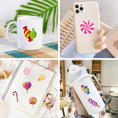 Cute Candy Stickers 50Pcs Waterproof Vinyl for Scrapbook Journal Laptop